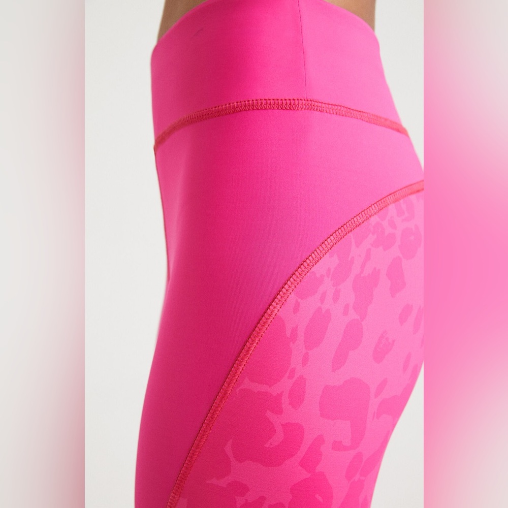 🆕 DESIGUAL Barbie pink neon animal print leggings activewear barbiecore small